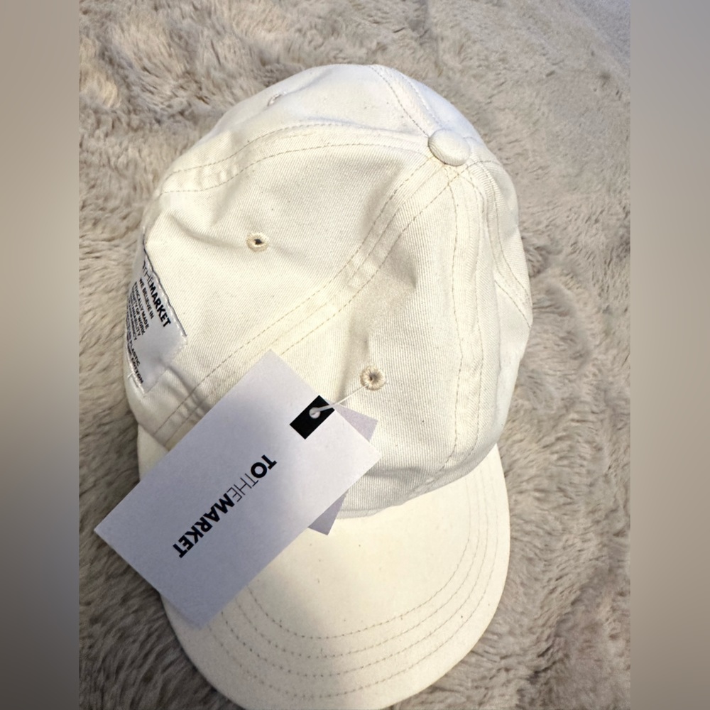 NWT - TO THE MARKET WHITE UNISEX HAT